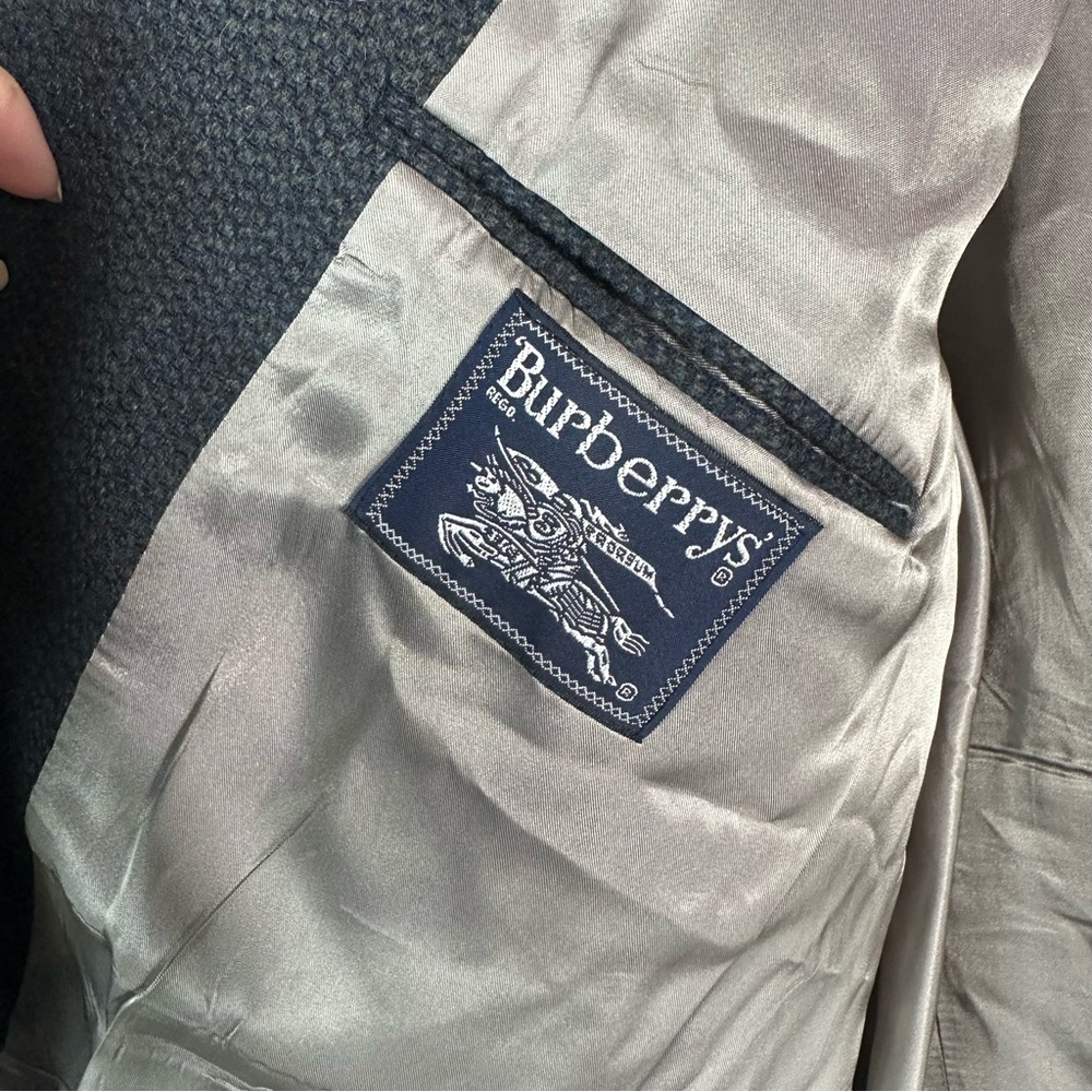 Burberry vintage Charcoal Men's Blazer 100% pure wool - Picture 3 of 11